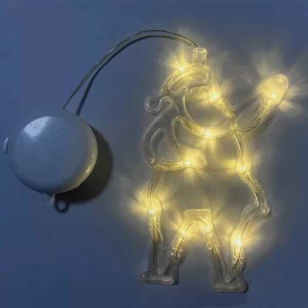 Aigostar Ledes Mikulás integet Ablak és karácsonyfa Dekoráció, 10 LED, elemes, melegfehér 20 cm - Image 2