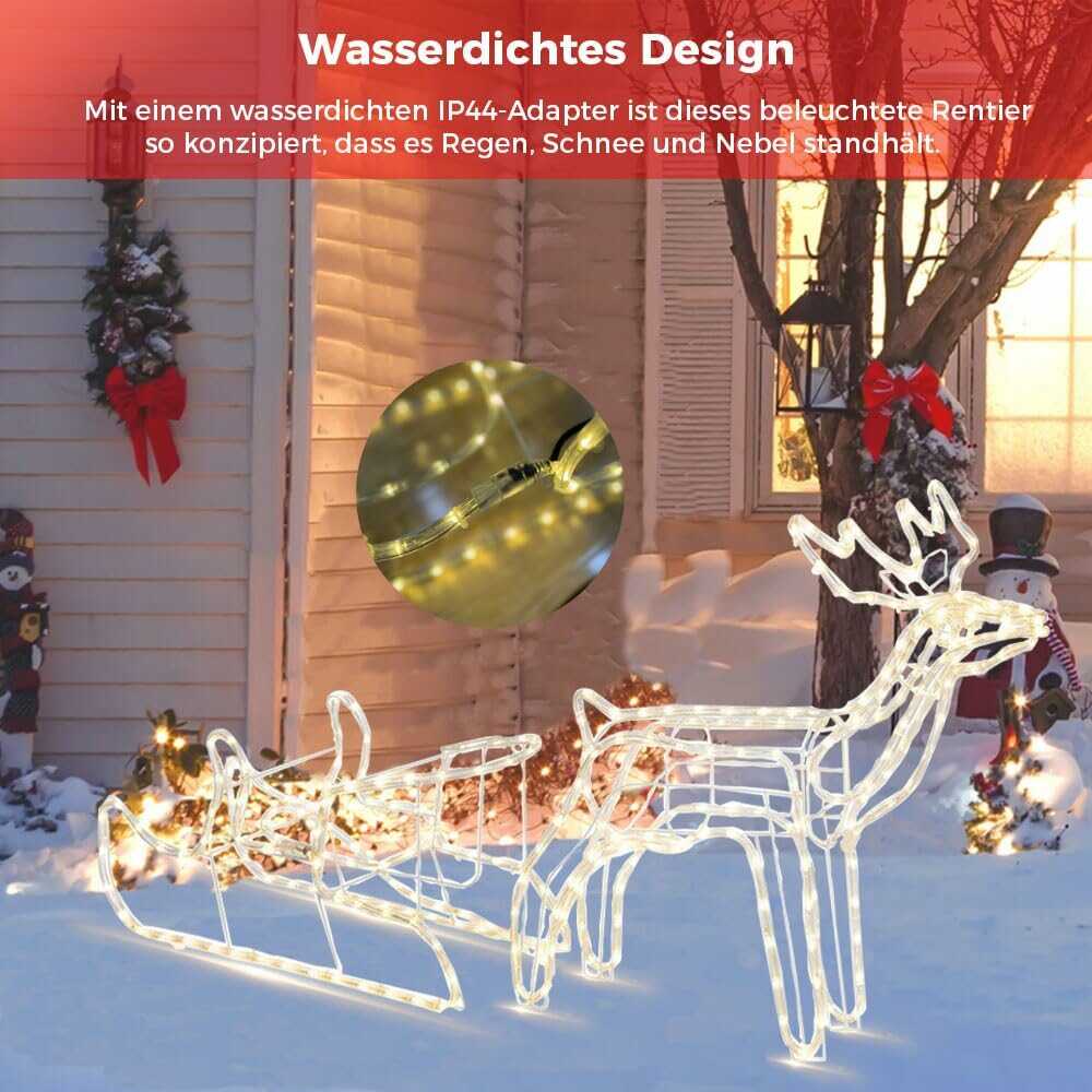 Karácsonyi 3D LED-es Rénszarvas, 120 cm, kül- és beltéri karácsonyi dekoráció hidegfehér 220 v - Image 2