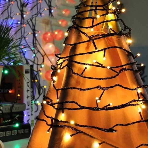 Aigostar Karácsonyi elemes Fényfűzér, Égősor 500 LED-es 25 méteres Melegfehér 8 funkciós - Image 4