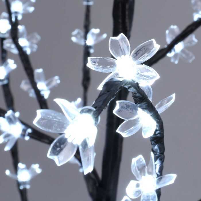 Karácsonyi LED Virágfa Dekoráció (130 cm, 92 LED),Hidegfehér Sakura, Hálózati - Image 4