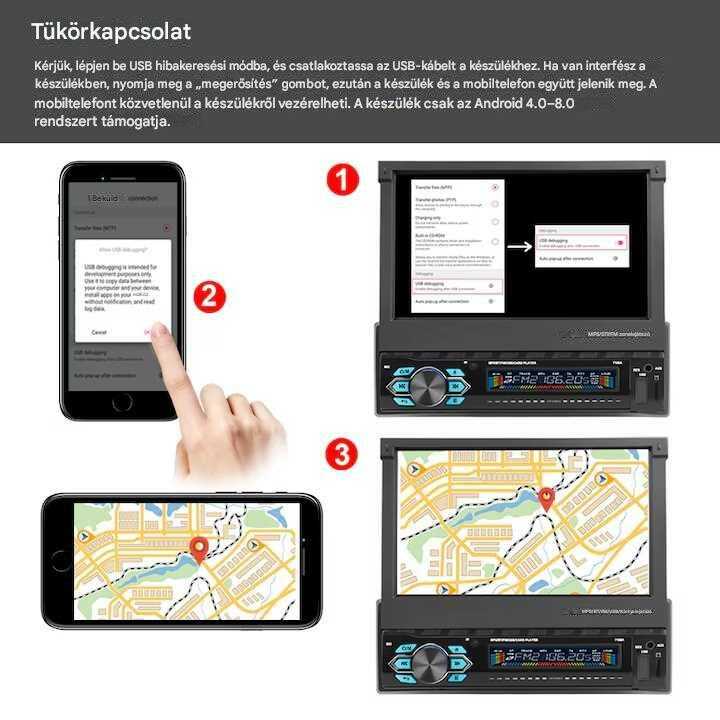 TASBEL MODEL-6 Autós Multimédia Fejegység, WiFi, GPS, 1024x600 Érintőképernyő - Image 10