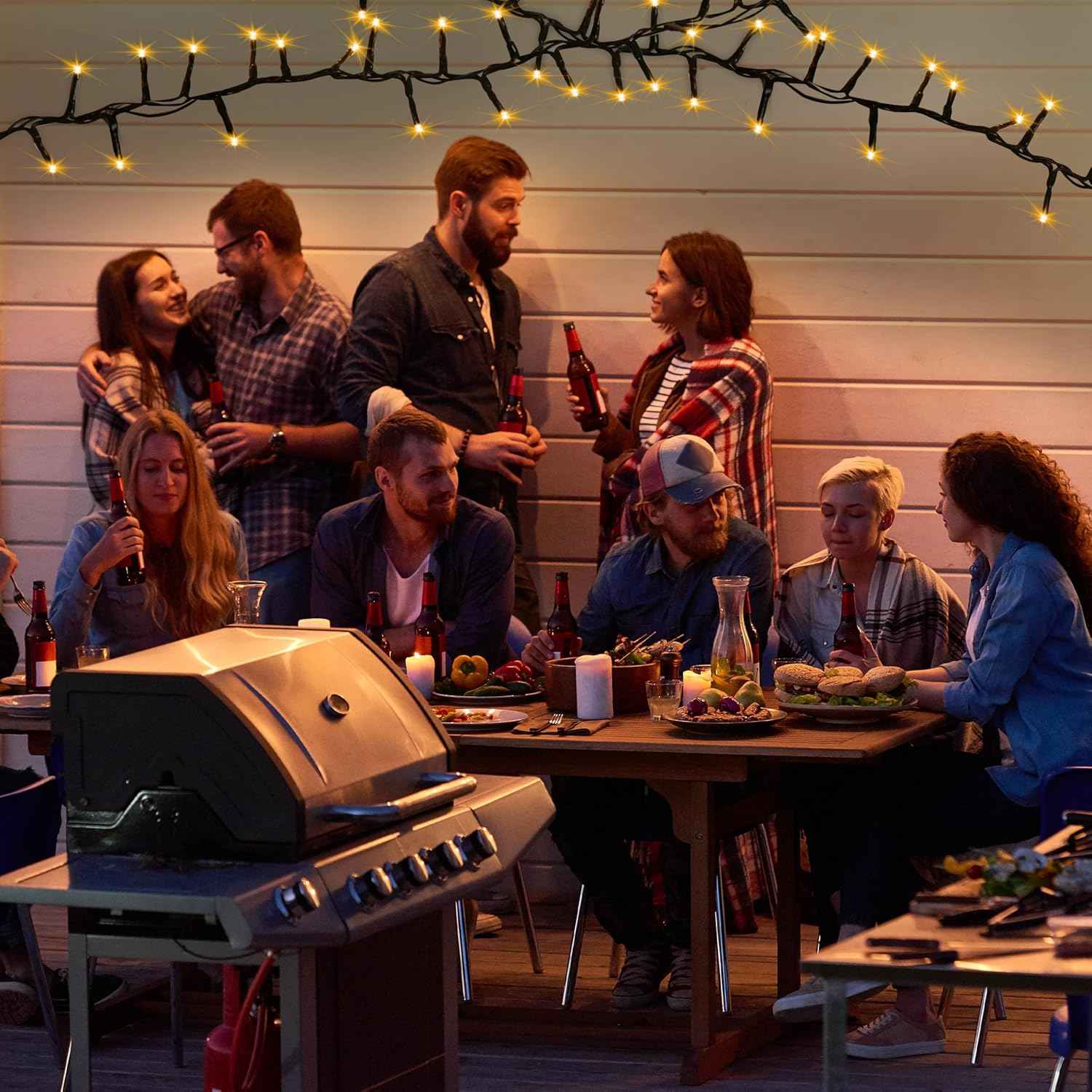 Aigostar Karácsonyi elemes Fényfűzér, Égősor 500 LED-es 25 méteres Melegfehér 8 funkciós - Image 9