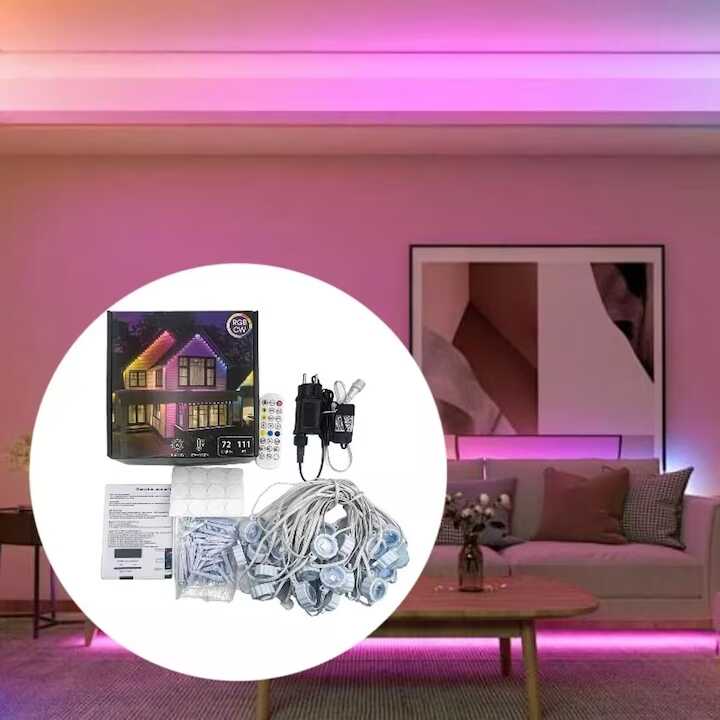 Wifis Okos LED Fényfüzér tappancsos led, 7.5 méteres, 15 LED, távirányítós, hangvezérelt aplikációval. - Image 4