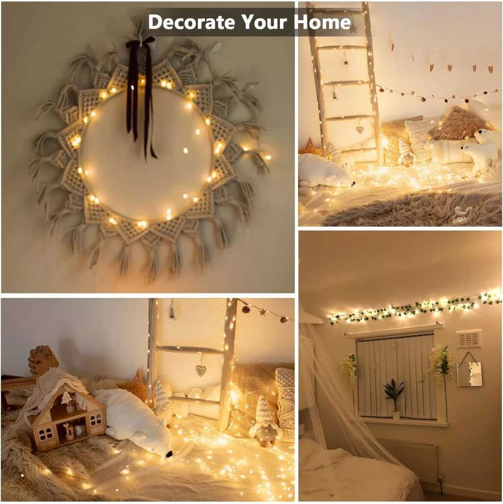 Aigostar elemes Drót gömb Fényfűzér karácsonyfa égősor 5 méter 50 led melegfehér beltéri - Image 2