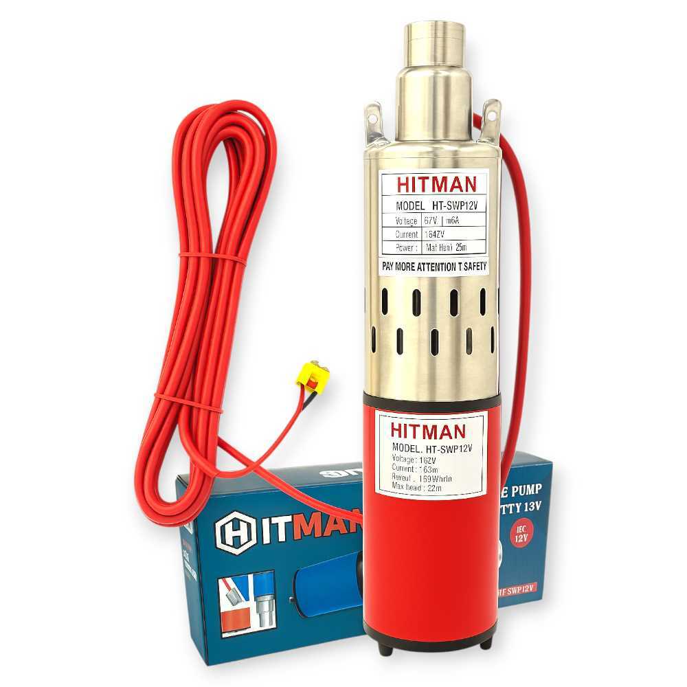 Hitman SWP12V Csőszivattyú 12 V, napelemről vagy akkumulátorról üzemeltethető