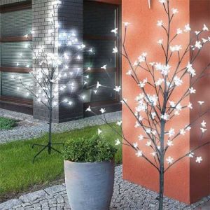 Karácsonyi LED Virágfa Dekoráció (130 cm, 92 LED),Hidegfehér Sakura, Hálózati