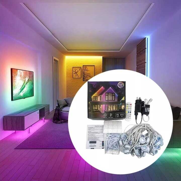 RGB okos TV Ledszalag tv szinkronizállásal Szinvezérléssel és távirányítóval 2 méter USB bemenet. - Image 6