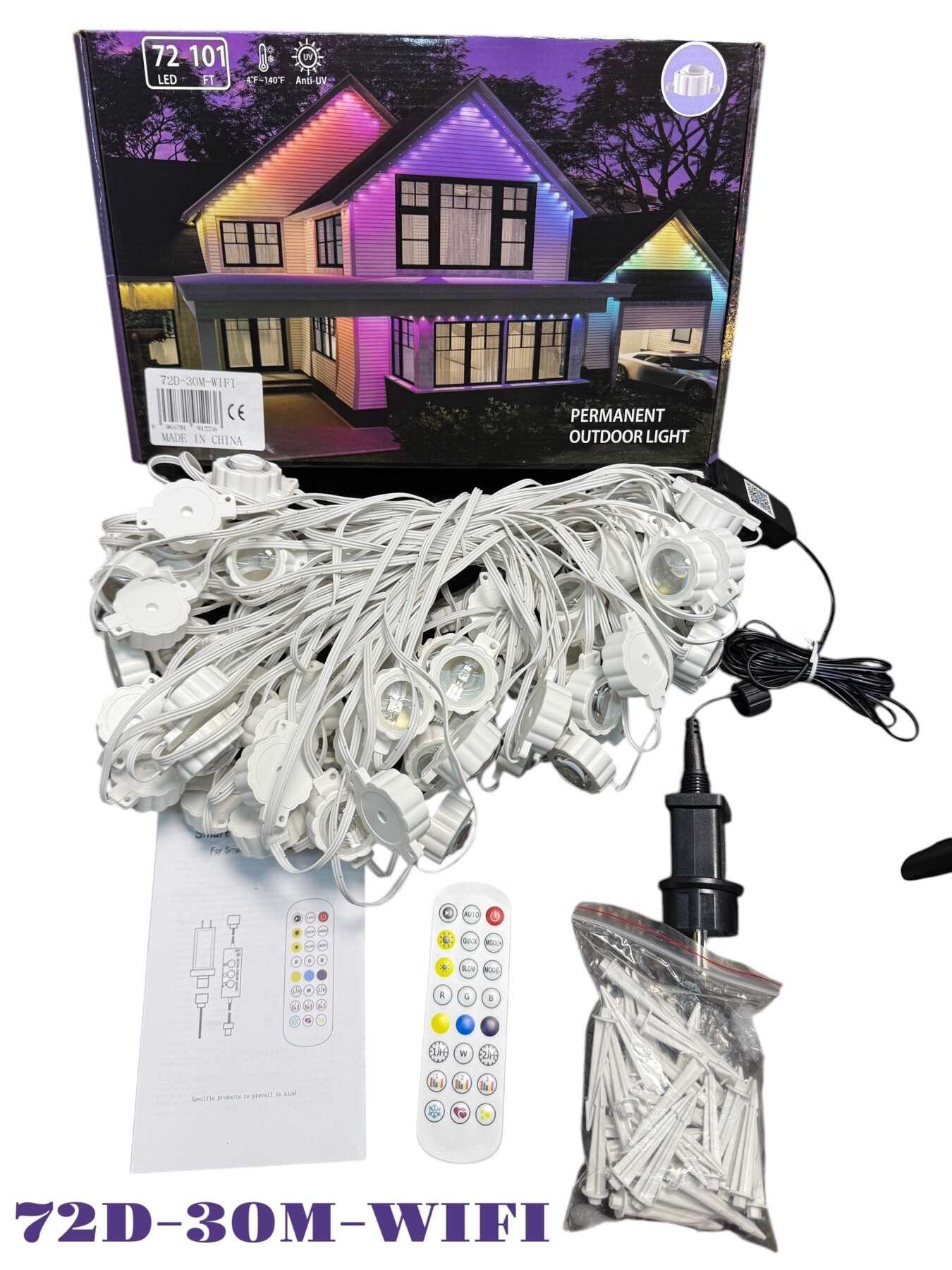 Wifis Okos LED Fényfüzér tappancsos led, 7.5 méteres, 15 LED, távirányítós, hangvezérelt aplikációval. - Image 2