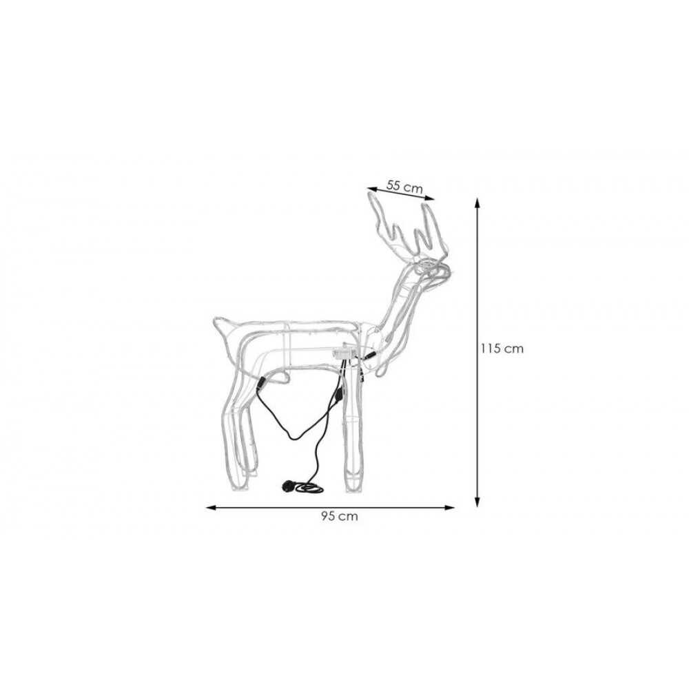 Karácsonyi 3D LED-es mozgó rénszarvas, 120 cm, kül- és beltéri karácsonyi dekoráció Kék 220 v - Image 9