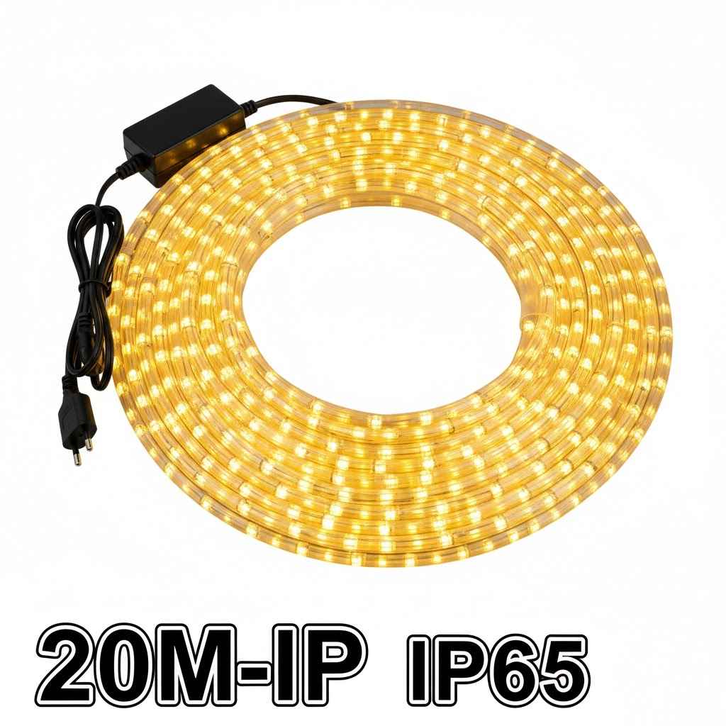 Karácsonyi kültéri Kör led fény kábel 20 méter ip 65 Melegfehér színben