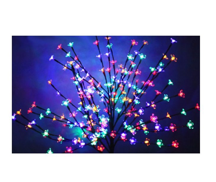 Karácsonyi LED Virágfa Dekoráció (130 cm, 92 LED), RGB szines Sakura, Hálózati - Image 6