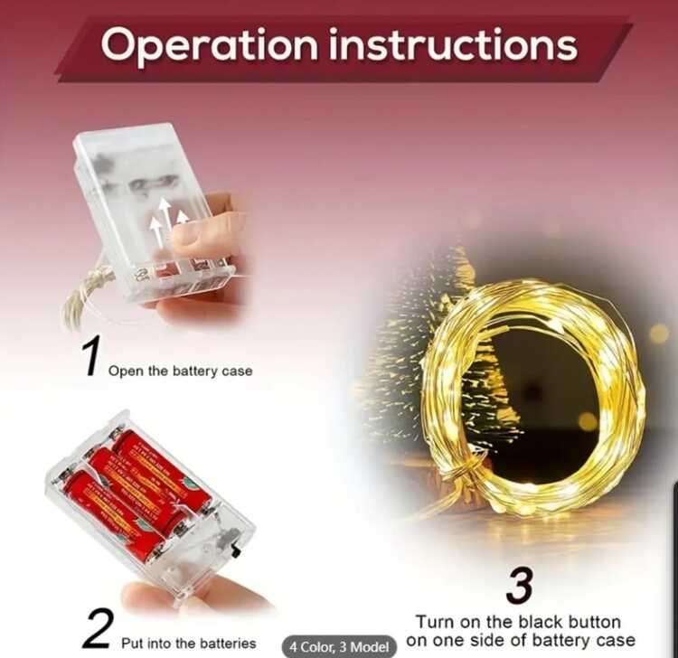 Aigostar elemes Drót Dekorációs Fényfűzér karácsonyfa égősor 5 méter 50 led Melegfehér beltéri - Image 17