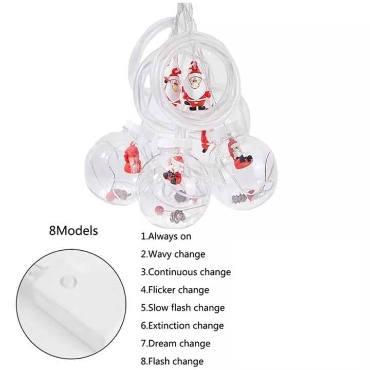 Karácsonyi Kör Fényfüggöny 10 db Gyűrűvel, 3 m x 0.6 m, Melegfehér, Karácsonyi Mintákkal - Image 18