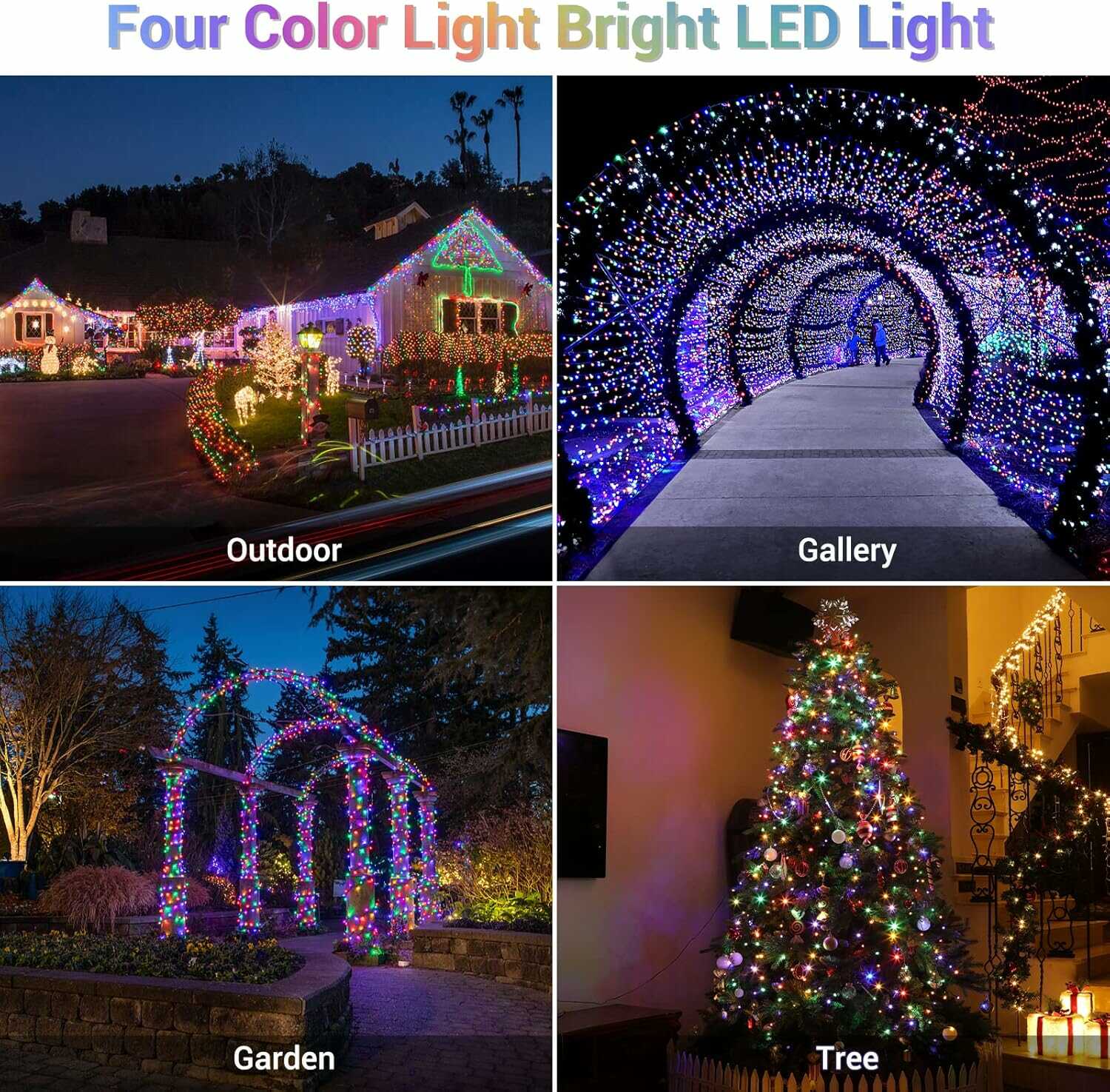 50 méteres BIG led Karácsonyi fényfűzér, Égősor RGB színes Nagy ledekkel, 8 funkciós kül és beltéri élénk szín IP44 X0733 - Image 7