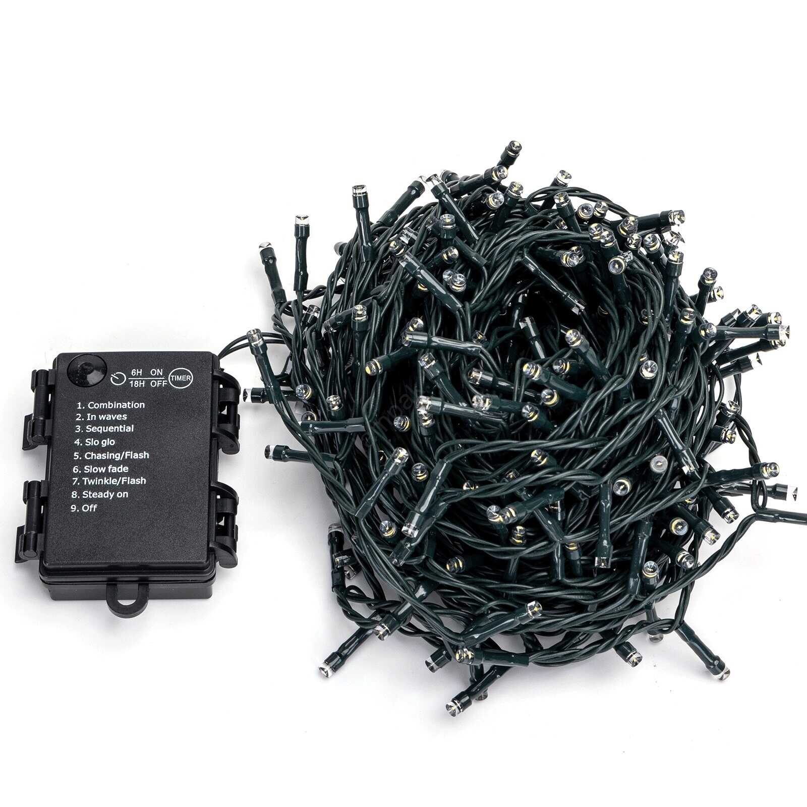 Aigostar Karácsonyi elemes Fényfűzér, Égősor 500 LED-es 25 méteres Melegfehér 8 funkciós - Image 3