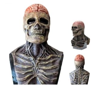 Rémisztő Halloween maszk, csontváz fej