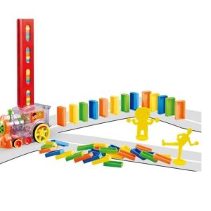 Önjáró domino lerakó vonat , elemmel müködő