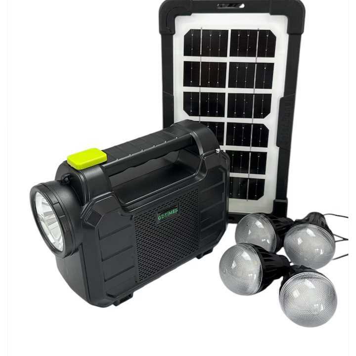 GDTIMES GD-206 Napelemes Világítási Rendszer Zenelejátszással