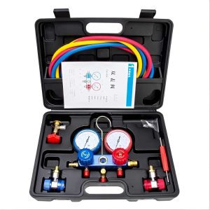 Haina HA-2103 Klímaszerelő Nyomásellenőrző Készlet, 2500 PSI, R410A/R22/R134A Kompatibilis