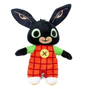 Plüss nyuszi ,kockás kisruhában , 25 cm