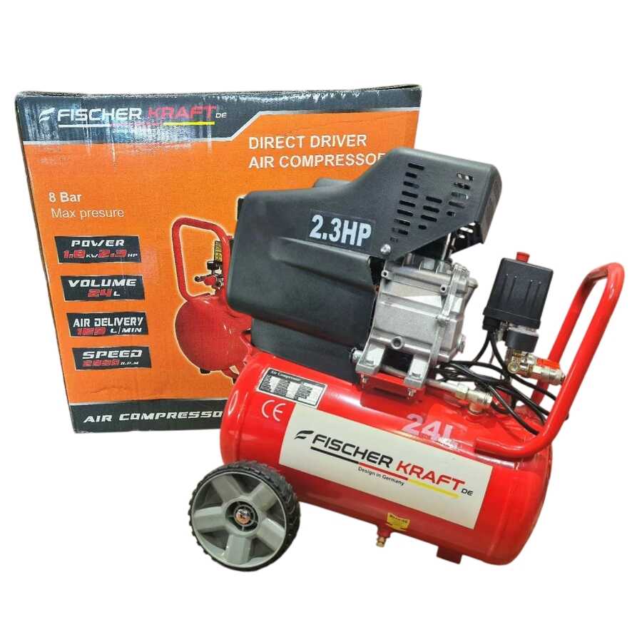 FISCHER KRAFT FS-5324 24L Olajkenésű Légkompresszor, 2.3HP, 8bar