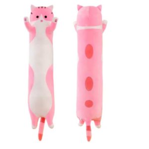 Plüss macska párna / ágyvédő ,rózsaszín , 70 cm