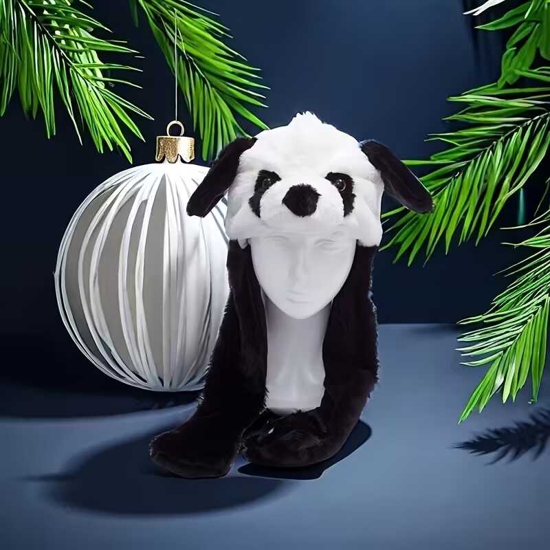 Pandás plüss sapka mozgatható fülekekkel - Image 2