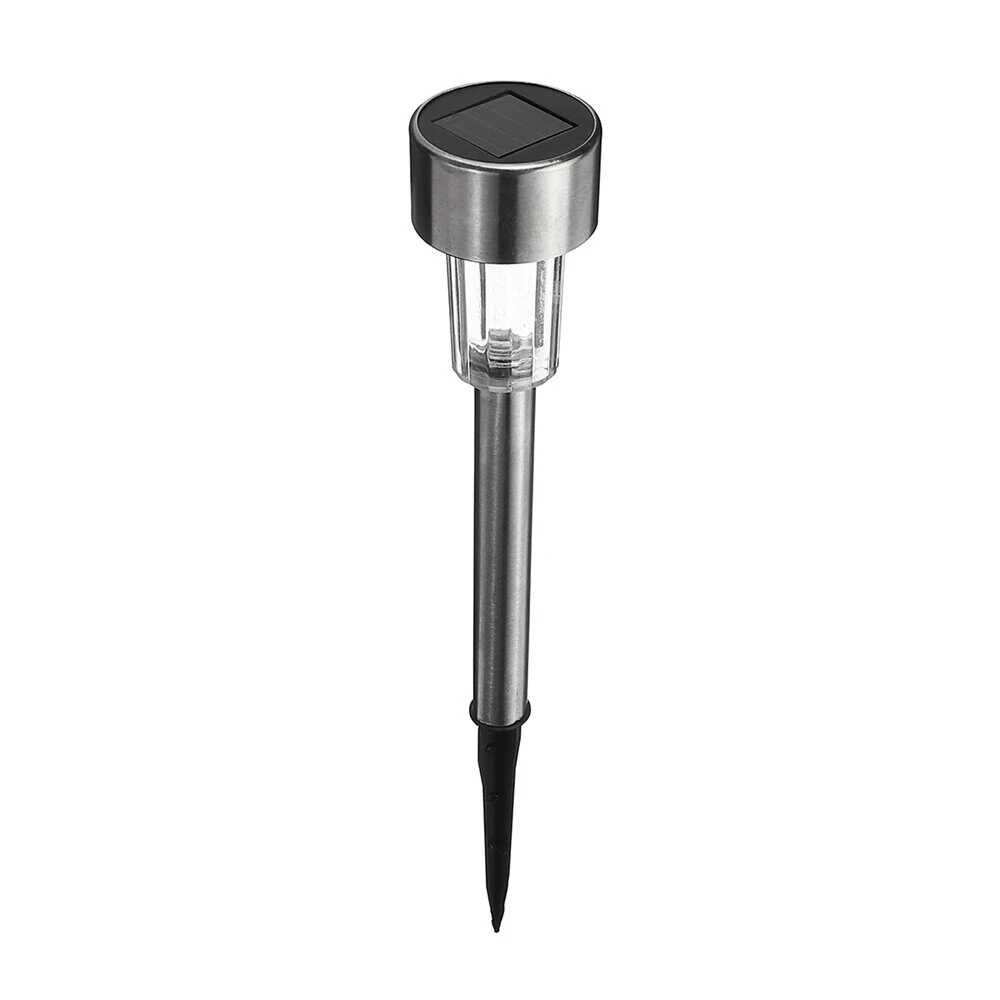 Földbe Szúrható Napelemes Kerti Lámpa, Ezüst, 37cm