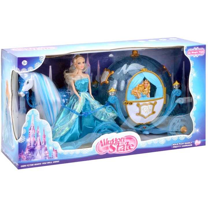 Hercegnő játék baba , tök hintóval és lóval - Image 2