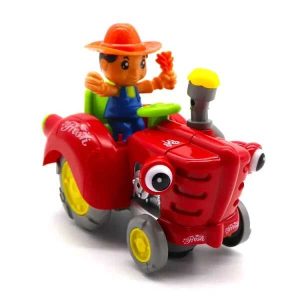 Zenélő és világító traktor kis figurával