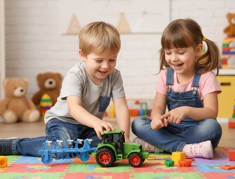 Mezőgazdasági játék traktor munkagéppel , 30 cm - Image 2