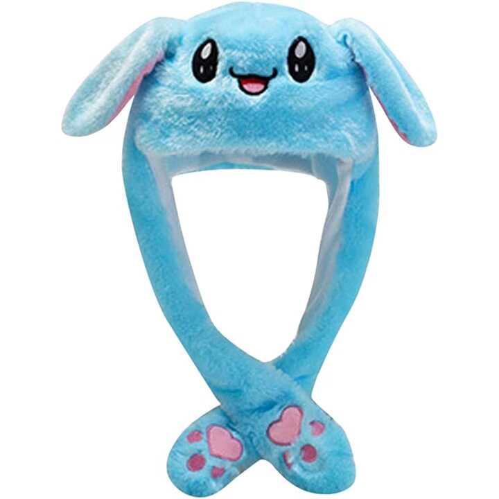 Kék nyuszis plüss sapka mozgatható fülekkel - Image 2