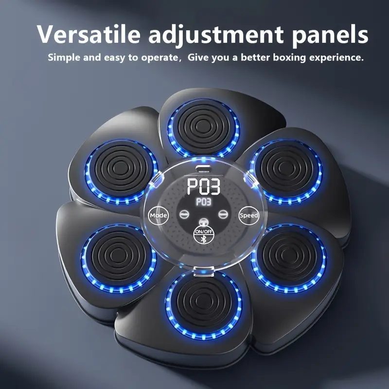 Interaktív Zenei Boksz Edzőgép Fali, Bluetooth, LED Fények, Bokszkesztyűvel - Image 3