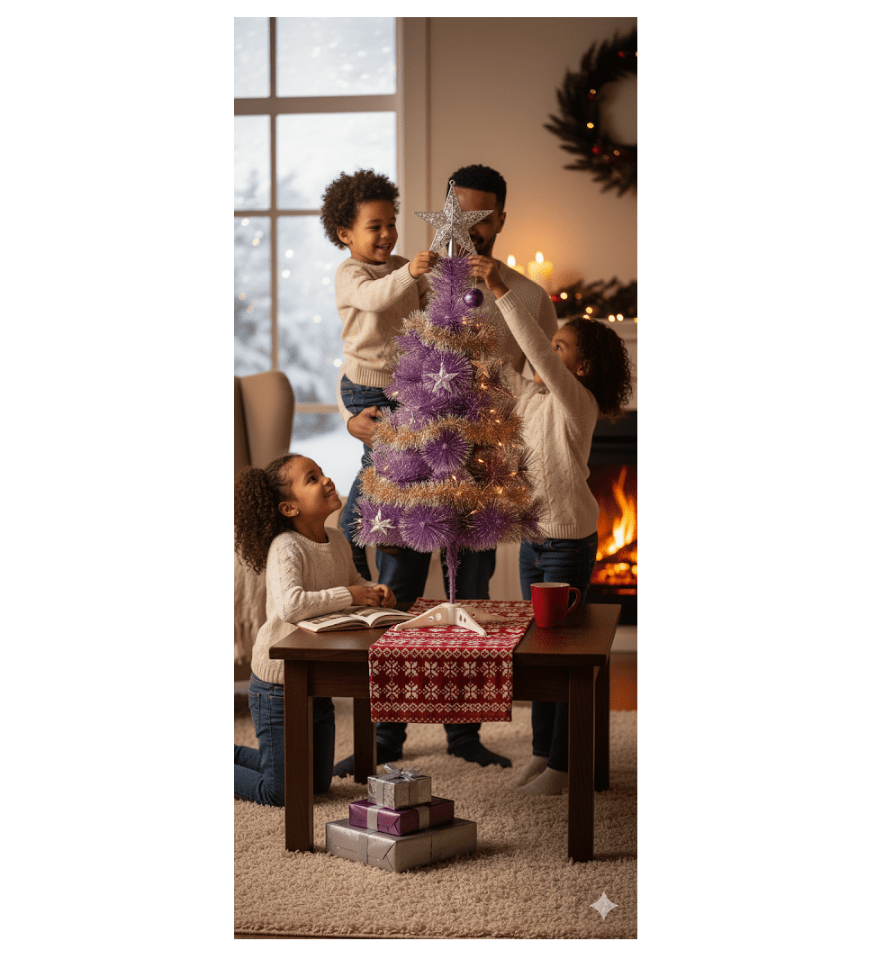 Lila Álom Műfenyő, Karácsonyfa , Hosszú Tűlevelű havas Elegancia - 90 cm - Image 4