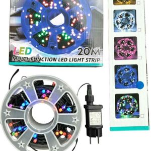 20 méteres Karácsonyi fényfűzér Égősor RGB színes, 8 funkciós kül és beltéri élénk szín IP44 X0730