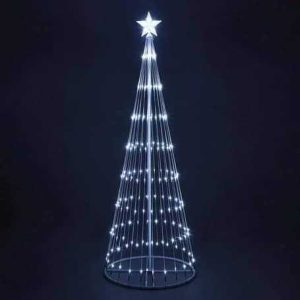 LED Karácsonyfa Forma Fényfüzér (1.65 m, 204 LED), Hidegfehér, 8 Programos