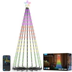 Okos LED Karácsonyfa Fényfüzér Diszvilágítás (1.65 m, 204 LED), RGB, Applikációvalés távirányítóval Vezérelhető