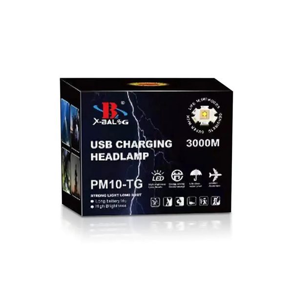 X-Balog PM10-TG Zoom Fejlámpa, 1500 lumen, USB-C Töltéssel, IPX4 - Image 2