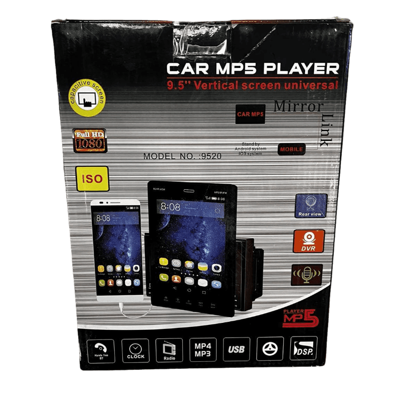 2DIN Multimédia Lejátszó NO:9520, 9,5” Függőleges Kijelző, Bluetooth, MP5 Támogatás - Image 4