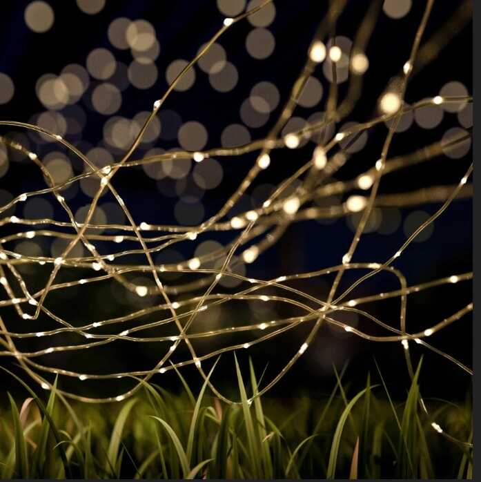 Karácsonyi Napelemes 10 méteres drót fényfűzér melegfehér 200 led - Image 12