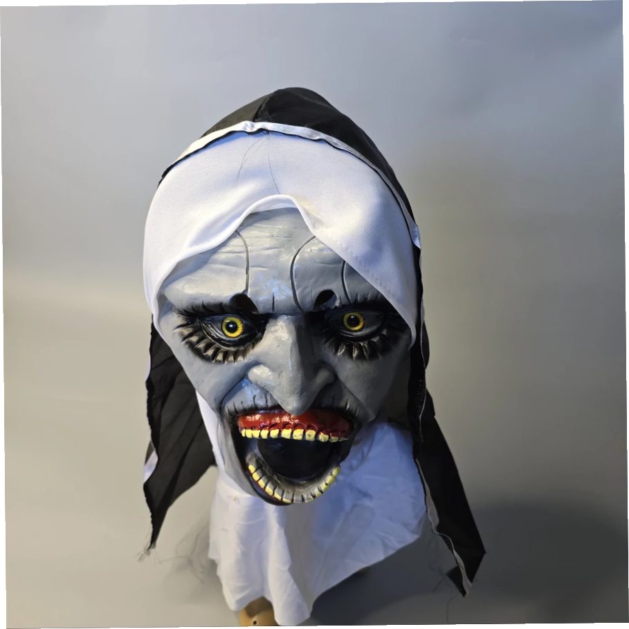 Halloweeni rémisztő apáca gumi maszk - Image 5