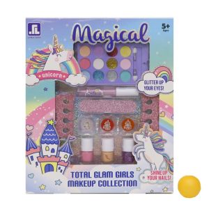 Gyermek unikornis smink és manikűr készlet 3 db körmlakkal és sminkekkel