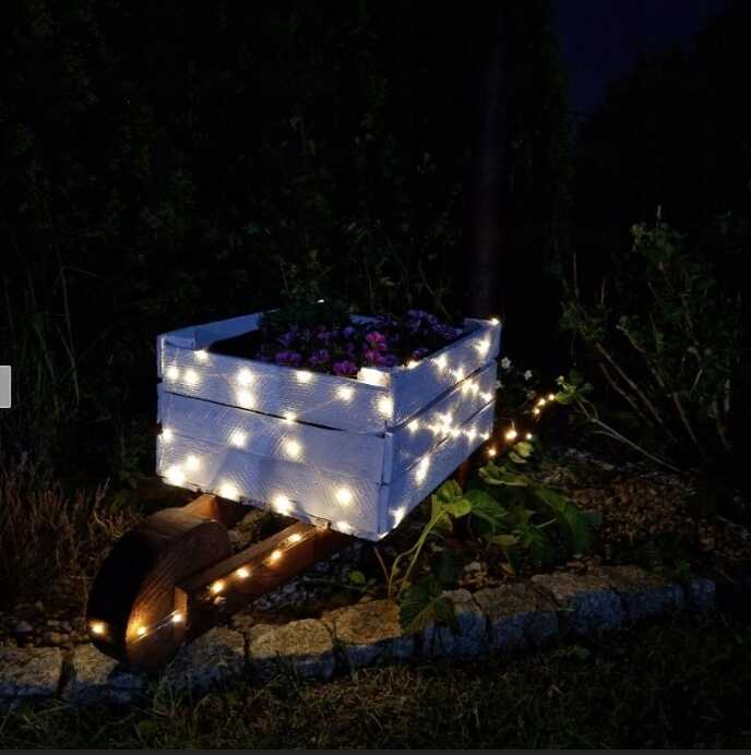 Karácsonyi Napelemes 10 méteres drót fényfűzér melegfehér 200 led - Image 14