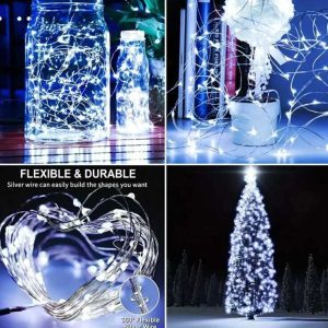 Aigostar elemes Drót Dekorációs Fényfűzér karácsonyfa égősor 5 méter 50 led hidegfehér beltéri