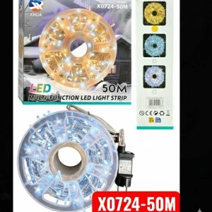 50 méteres Karácsonyi fényfűzér Égősor Hideg fehér, 8 funkciós kül és beltéri élénk szín ip44 X0724