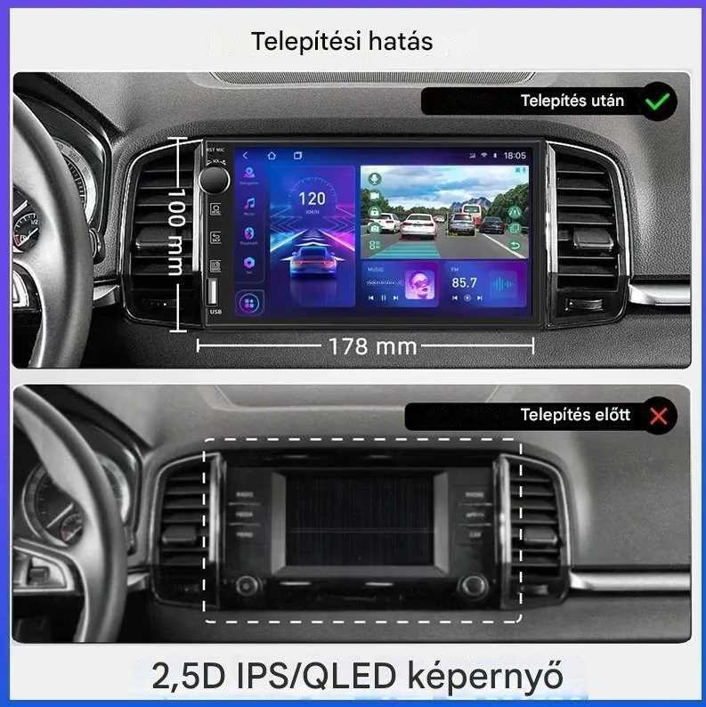 SOAK SK-717CP Autós Multimédia Fejegység, 7" Érintőképernyő, 4GB RAM, Android Auto & CarPlay - Image 2