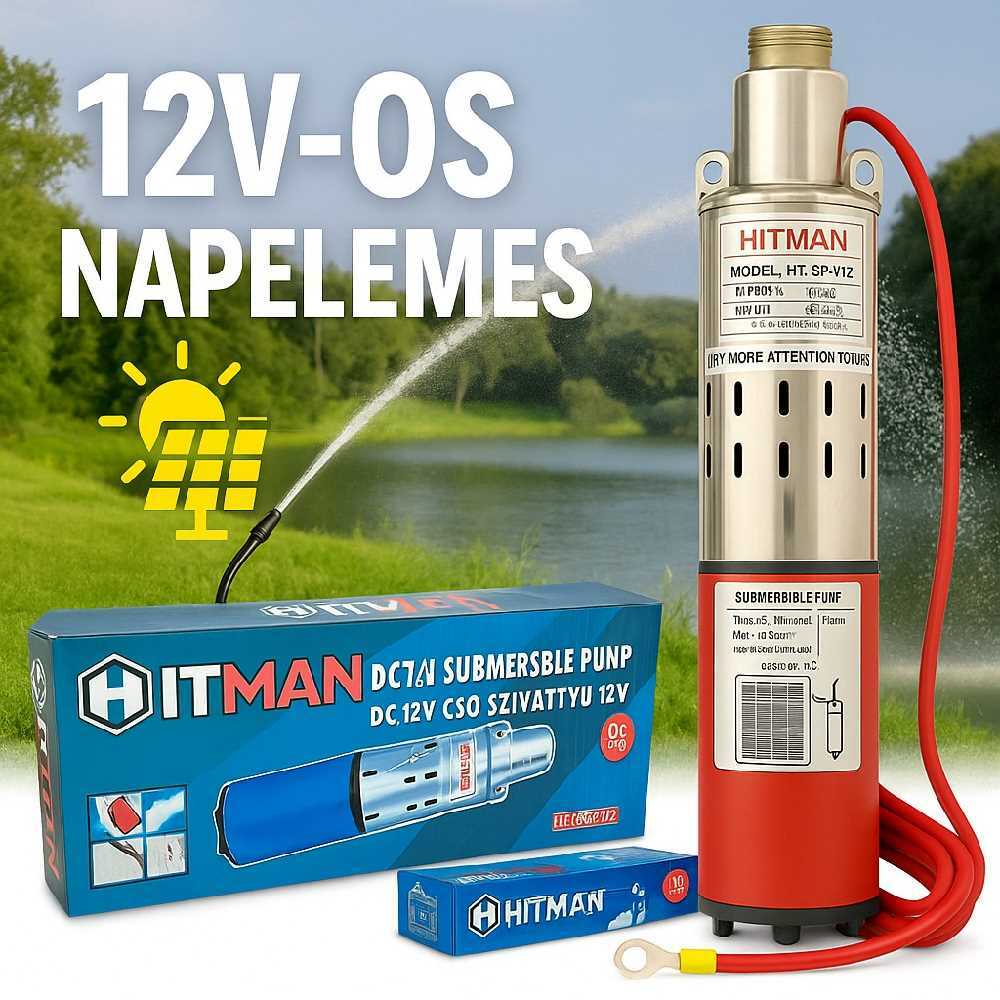 Hitman SWP12V Csőszivattyú 12 V, napelemről vagy akkumulátorról üzemeltethető - Image 2