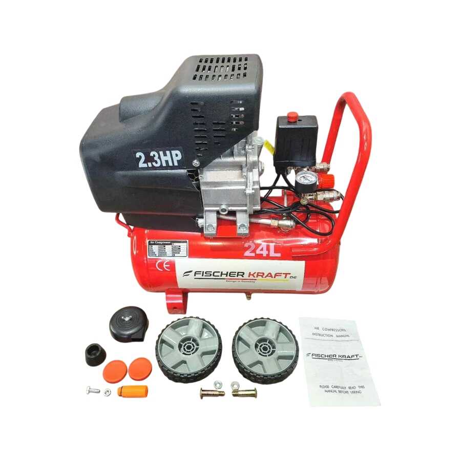 FISCHER KRAFT FS-5324 24L Olajkenésű Légkompresszor, 2.3HP, 8bar - Image 2