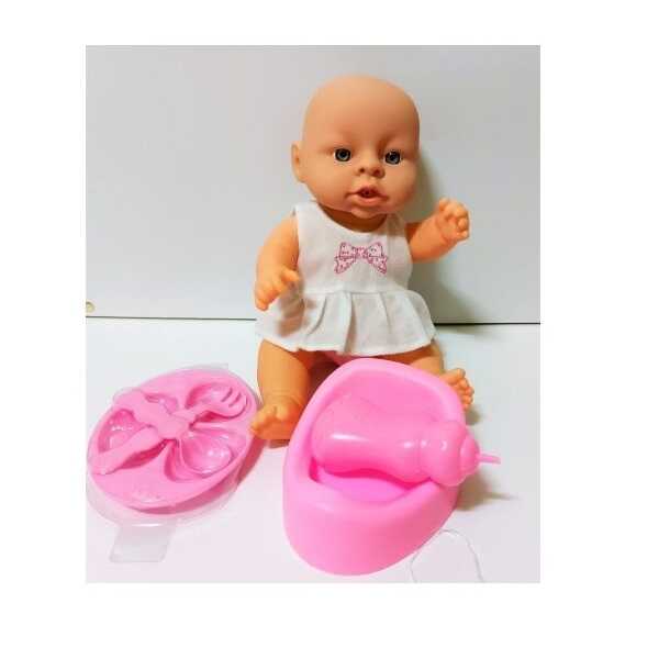 Síró és pisilő játék baba , bilivel és étkészlettel - Image 3