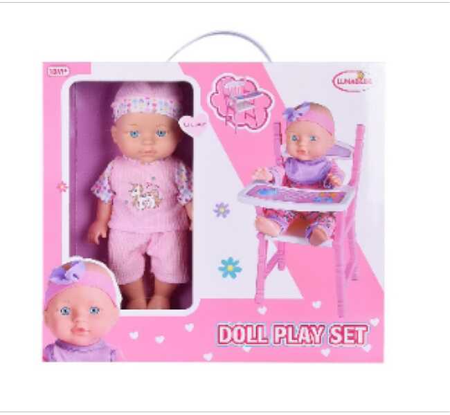 Játék baba etetőszékkel , 28 cm - Image 3